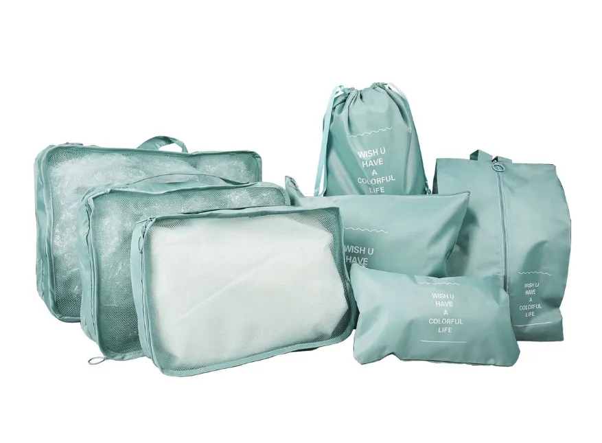 Travel Luggage Clothing Packing Bags Set - Blue