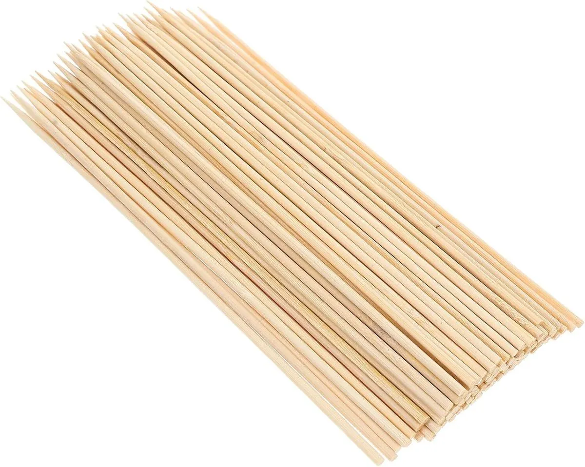 200 Pcs Skewers 3mm Thick Heavy-duty Roasting Sticks for Grilling Barbecue