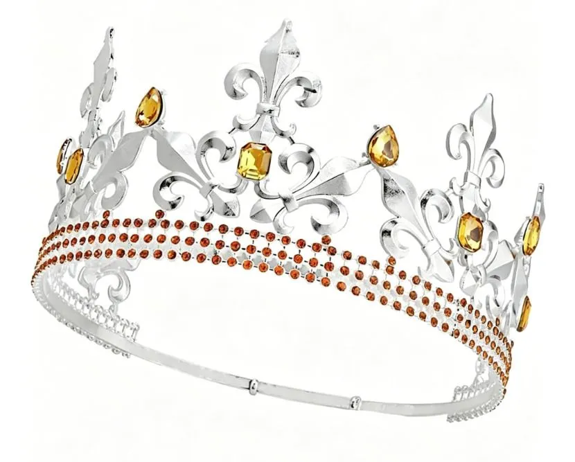 Metal King Crown for Men Royal Costume Party Tiara