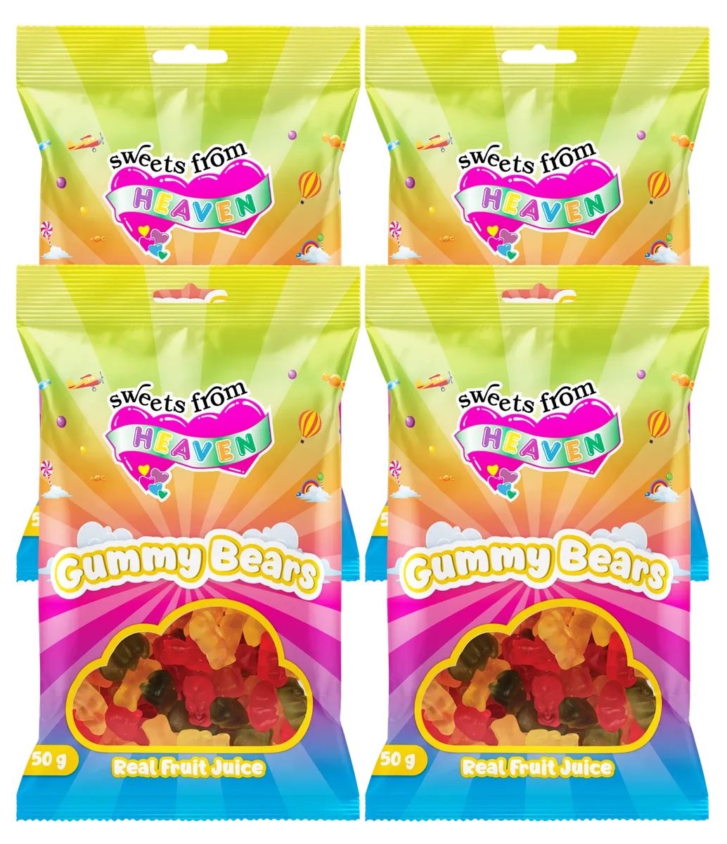 Sweets from Heaven | Gummy Bears | Sweets & Chocolate Hampers | 50g | 4 Pk