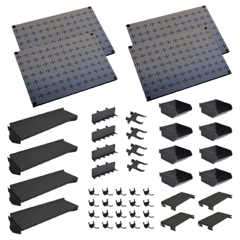 CLIP-FIT 4 Pegboard and Accessories Pack 600mm x 400mm - Black