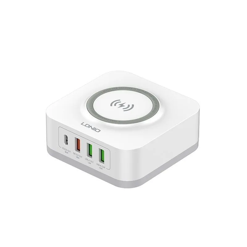 Desktop Wireless Charging Station 4 USB Fast Charging Power 32W LDNIO AW004