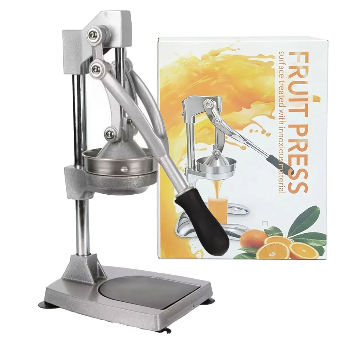 Heavy Duty Manual Citrus Juicer Orange Lemon Squeezer Commercial Home Shop - Silver