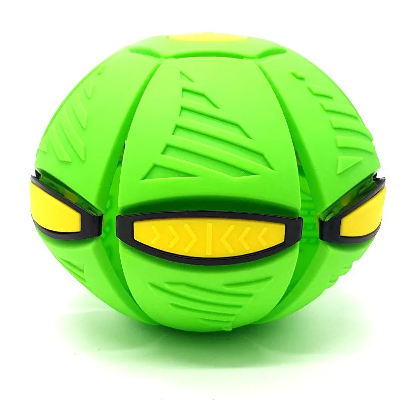 Bufftee Flat Ball Frisbee UFO Flying Disc & Throwing Ball - Green/Spaceship Crimson