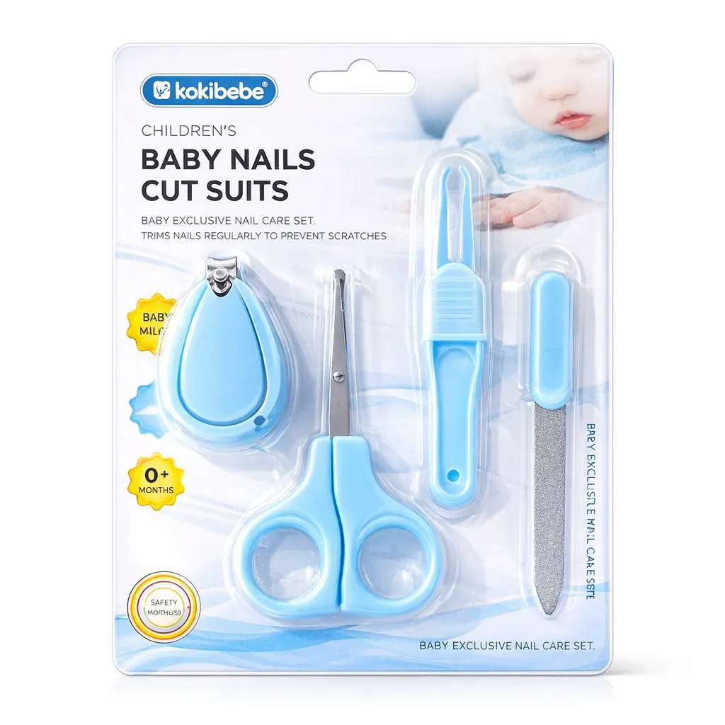 4-Piece Essential Baby Nail Care Set & Grooming Kit - Blue