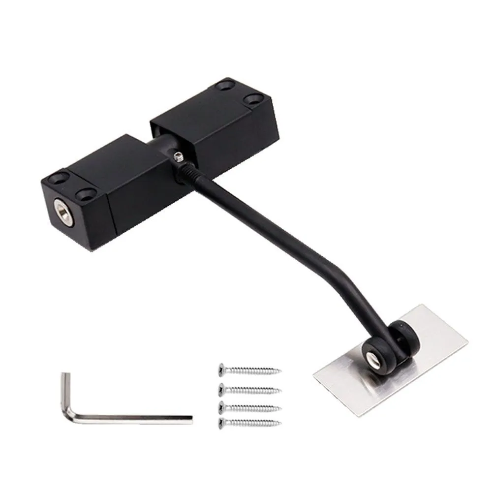 Zinc Alloy Adjustable Automatic Mounted Spring Door Closer - Black