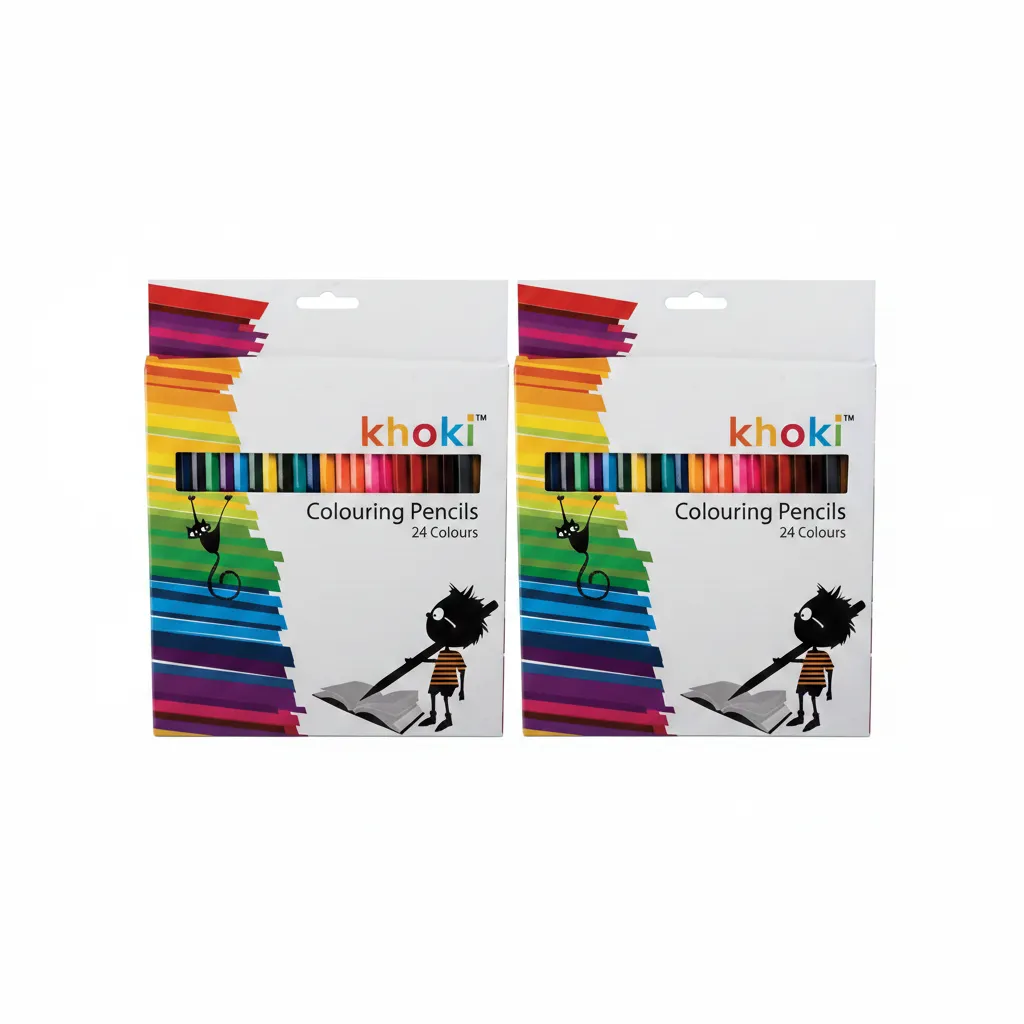 Khoki 24 Piece Pencil Crayons for Drawing and Colouring - 2 Pack