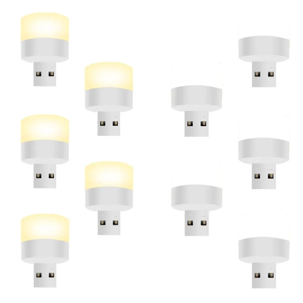 Home Mini Charging USB Portabe LED Night Lights Set of 10 - 37mm