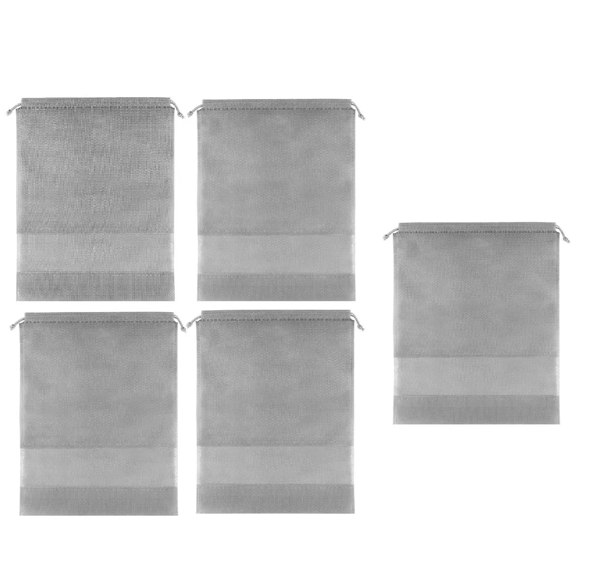 Shoe Bags for Travel, 5 Piece Large Gray Travel Shoe Bags for Packing