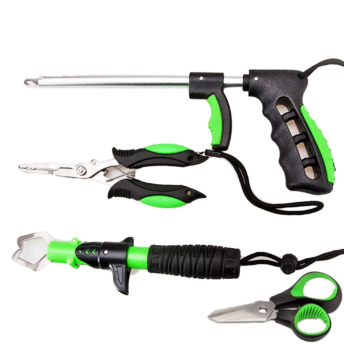 4 Pieces Stainless Steel Fishing Gear Set-Luya Fish Controlle - Orange/Green - GREEN
