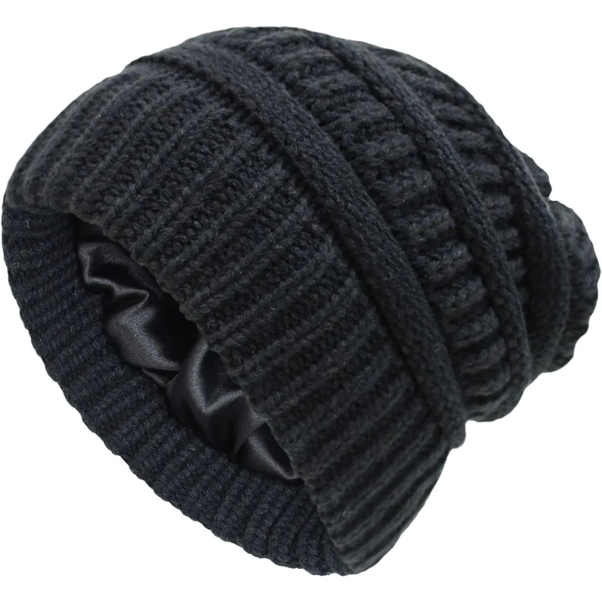 Women's Warm Knitted Hat - Black