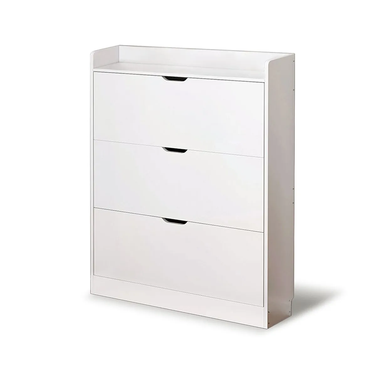 100cm Three-Layer Flip-Top Shoe Cabinet - Large Capacity, Space Saving - White