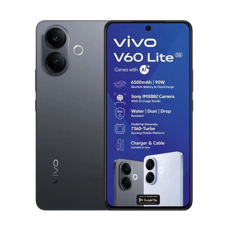 Vivo V60 Lite 5G Dual Sim 256GB - Black