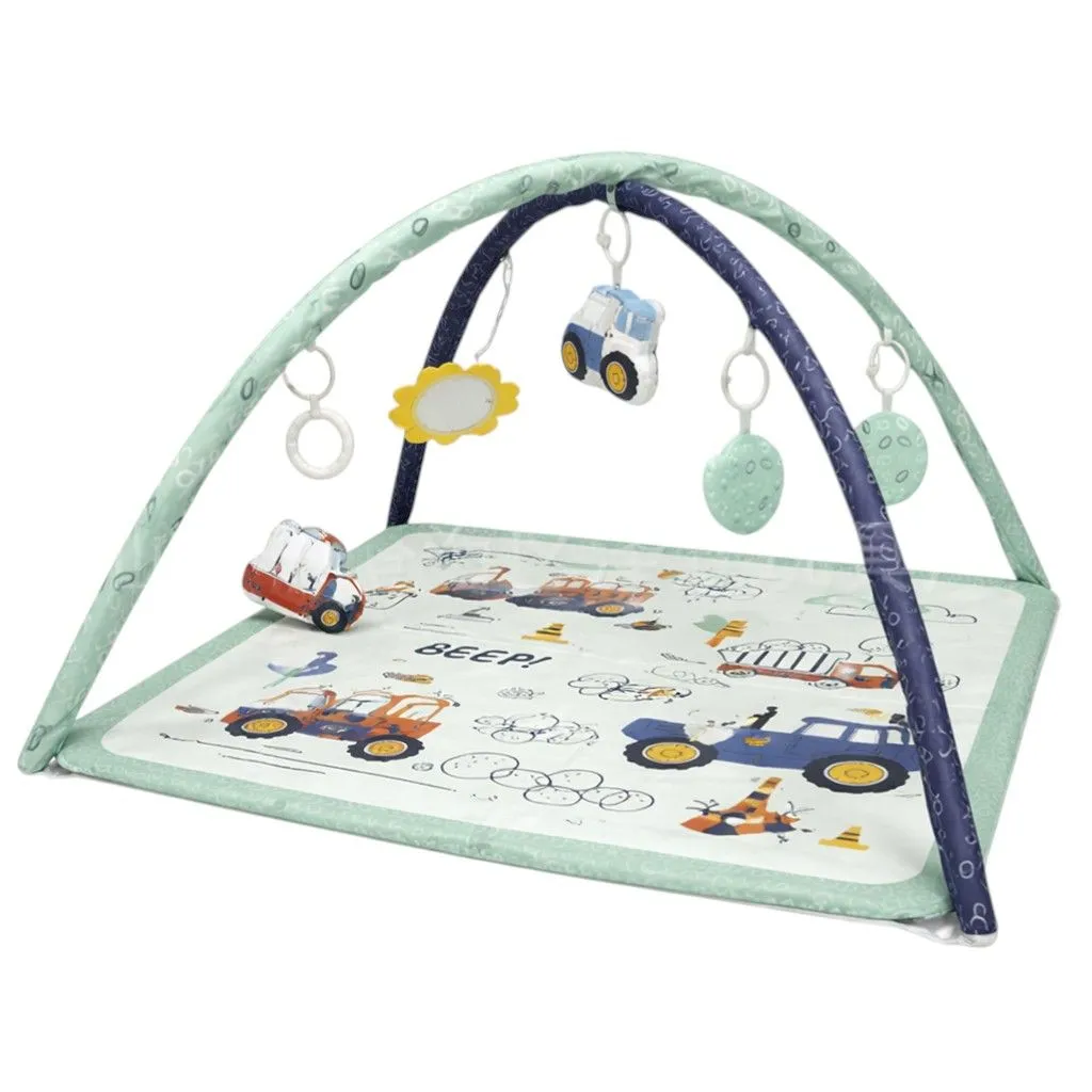 Construction Theme Baby Activity Play Gym Mat - Green & Brown