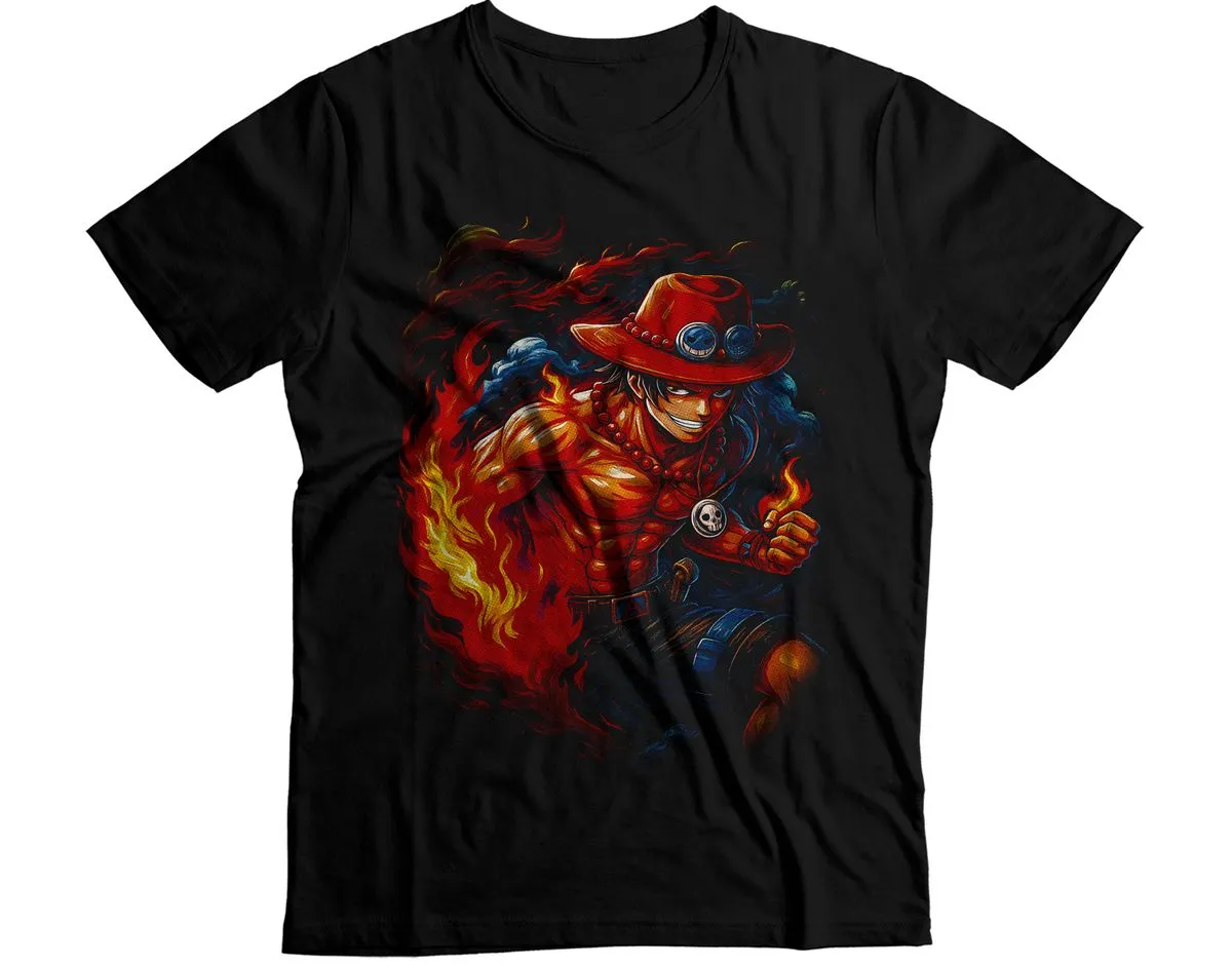Portgas D Ace Fire Fist Flame Flame Fruit One Piece Graphic T-Shirt