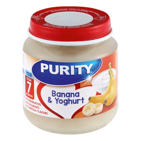 Purity Second Foods Banana and yoghurt - 24 x 125ml