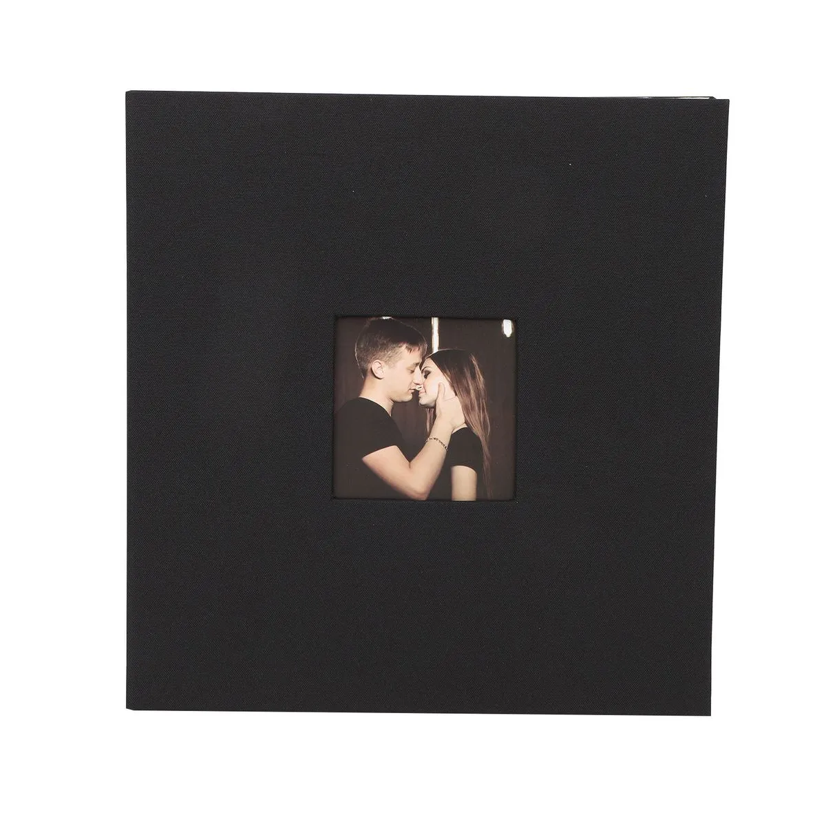 Linen Cover Photo Album with Window DIY Scrapbook Black