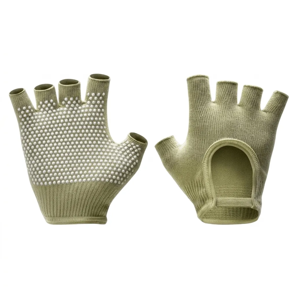 Non-Slip Half Finger Yoga Gloves - Dark Green 