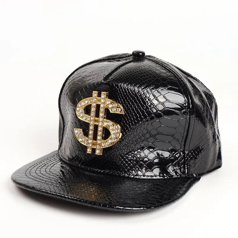 Hip Hop Hat - Flat-Brimmed Rock Cap - Adjustable Baseball Caps - Black