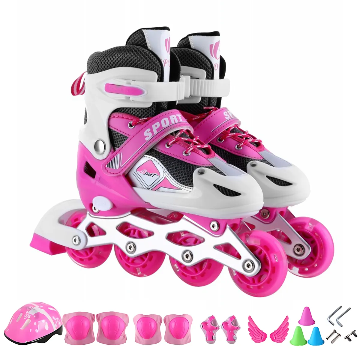 Adjustable Inline Skates for Kids - Indoor/Outdoor Use - Perfect Gift