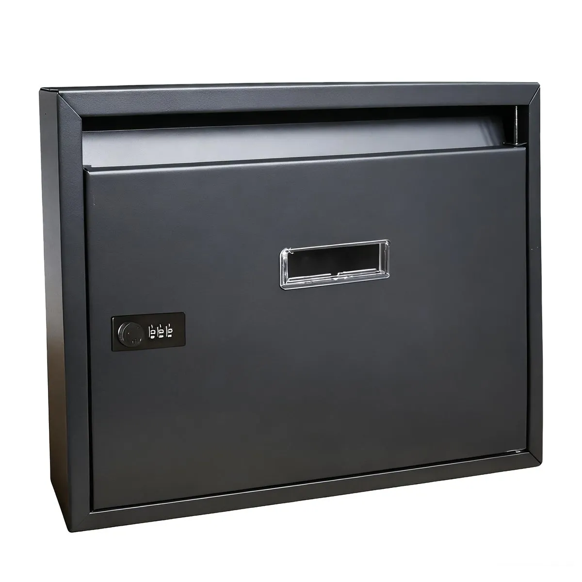 Mail Boxes Wall Mount Combination Lock Security Letter Box Metal Post Box - Black