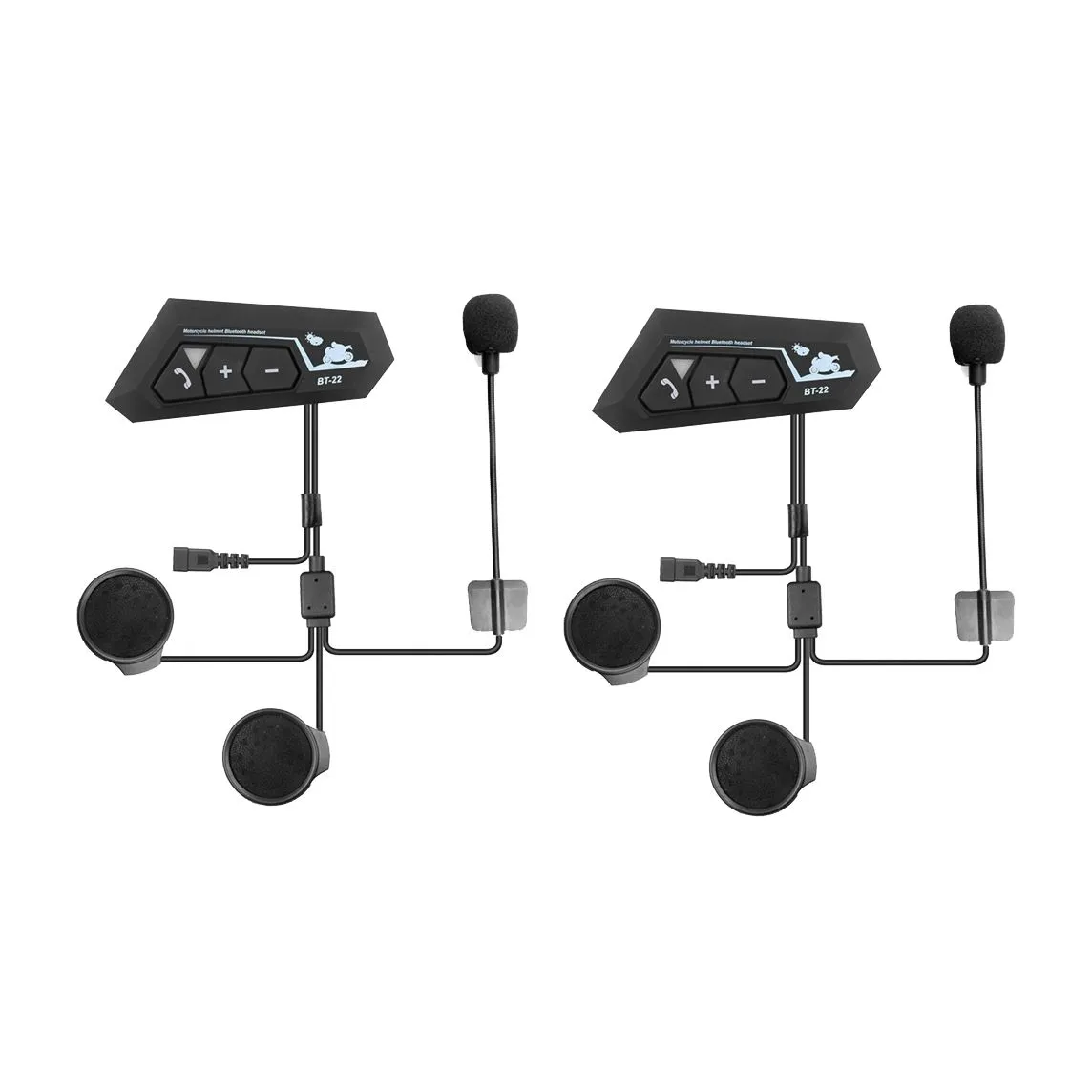 2 Set Motorcycle 5.0 Bluetooth Helmet Intercom Universal Pairing Stylish
