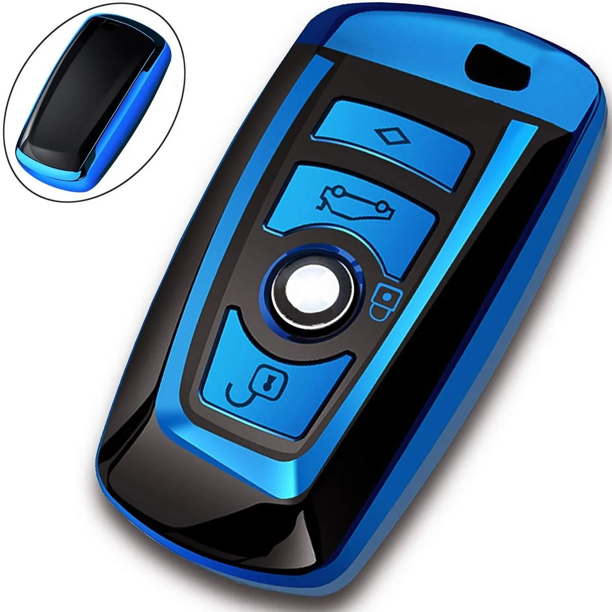 CKC-BMW-A, BMW Car Key Cover & Holder - Blue