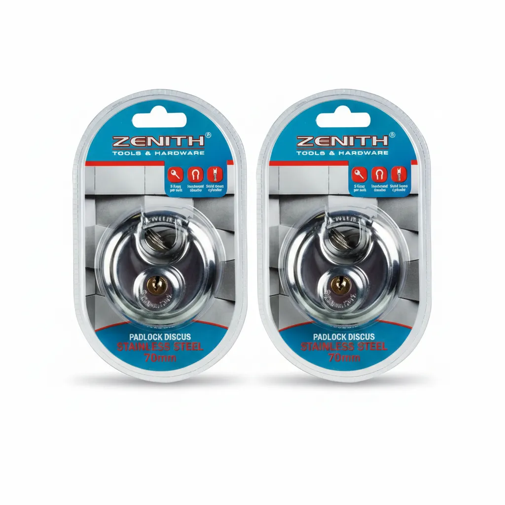 Zenith 70mm Stainless Steel Discus Padlock for Gates and Sheds - 2 Pack