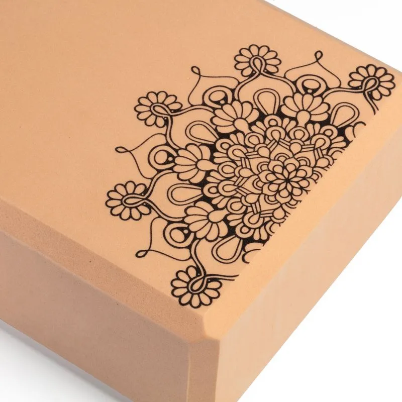 Asoka Yoga Eva Foam Mandala Yoga Block - Flesh Pink Mandala