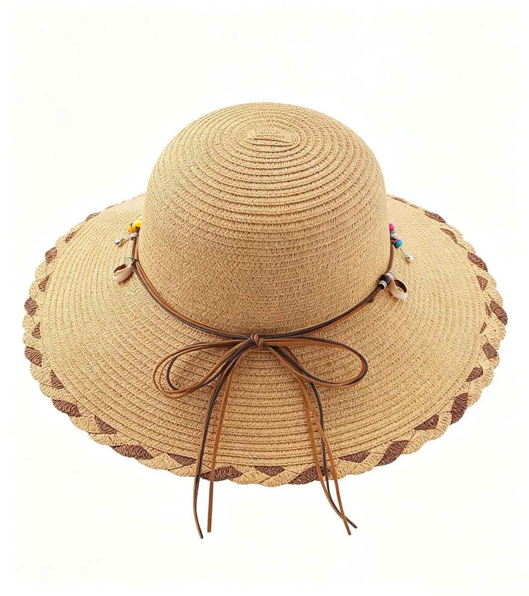 Breathable Foldable Wide Brim Sun Straw Hat for Beach & Travel