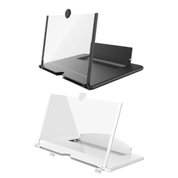 Set of 2 - White & Black Foldable HD Smartphone Enlarged Screen Magnifiers