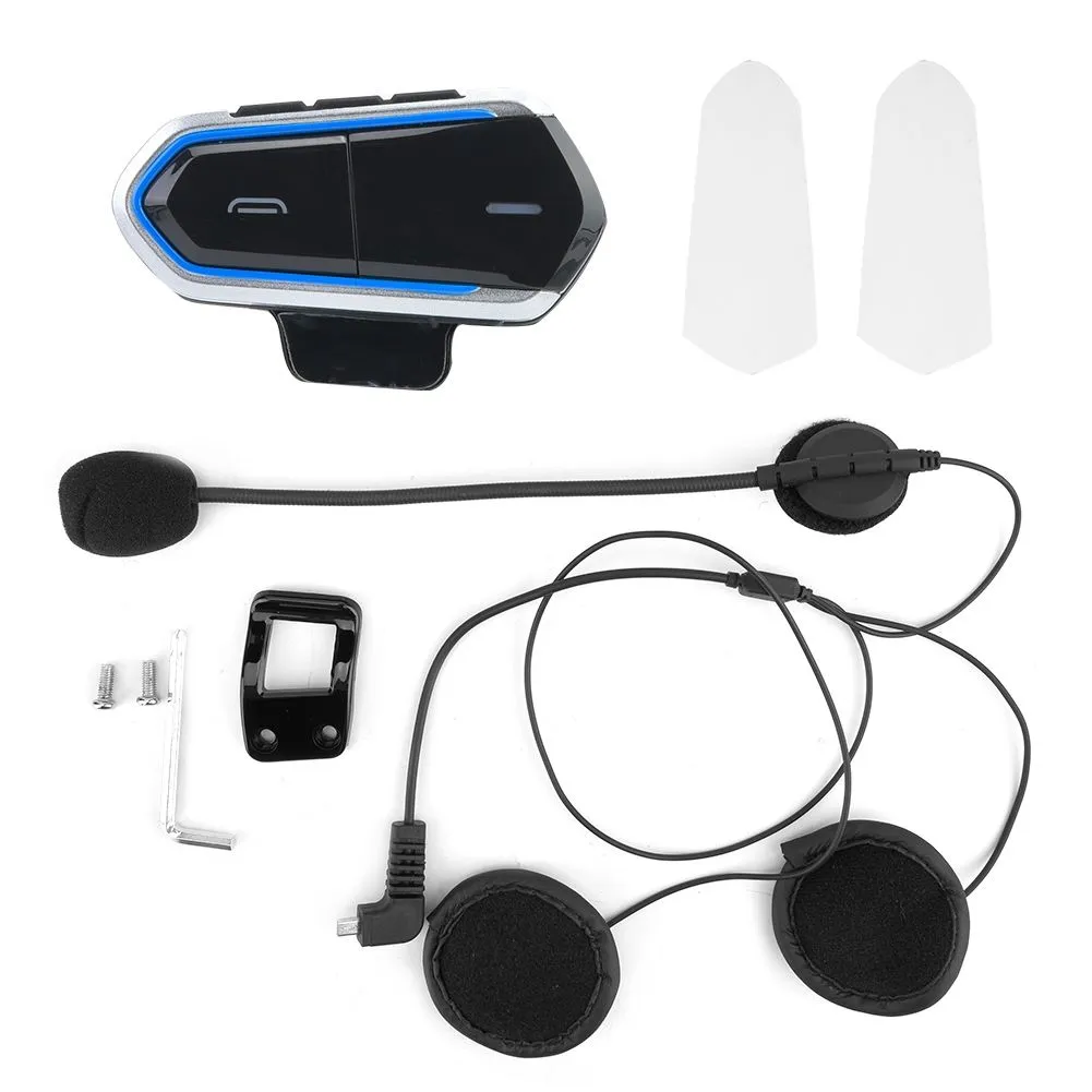 Motorcycle Bluetooth Helmet Headset Hands-Free Calling Black 450mAh Battery