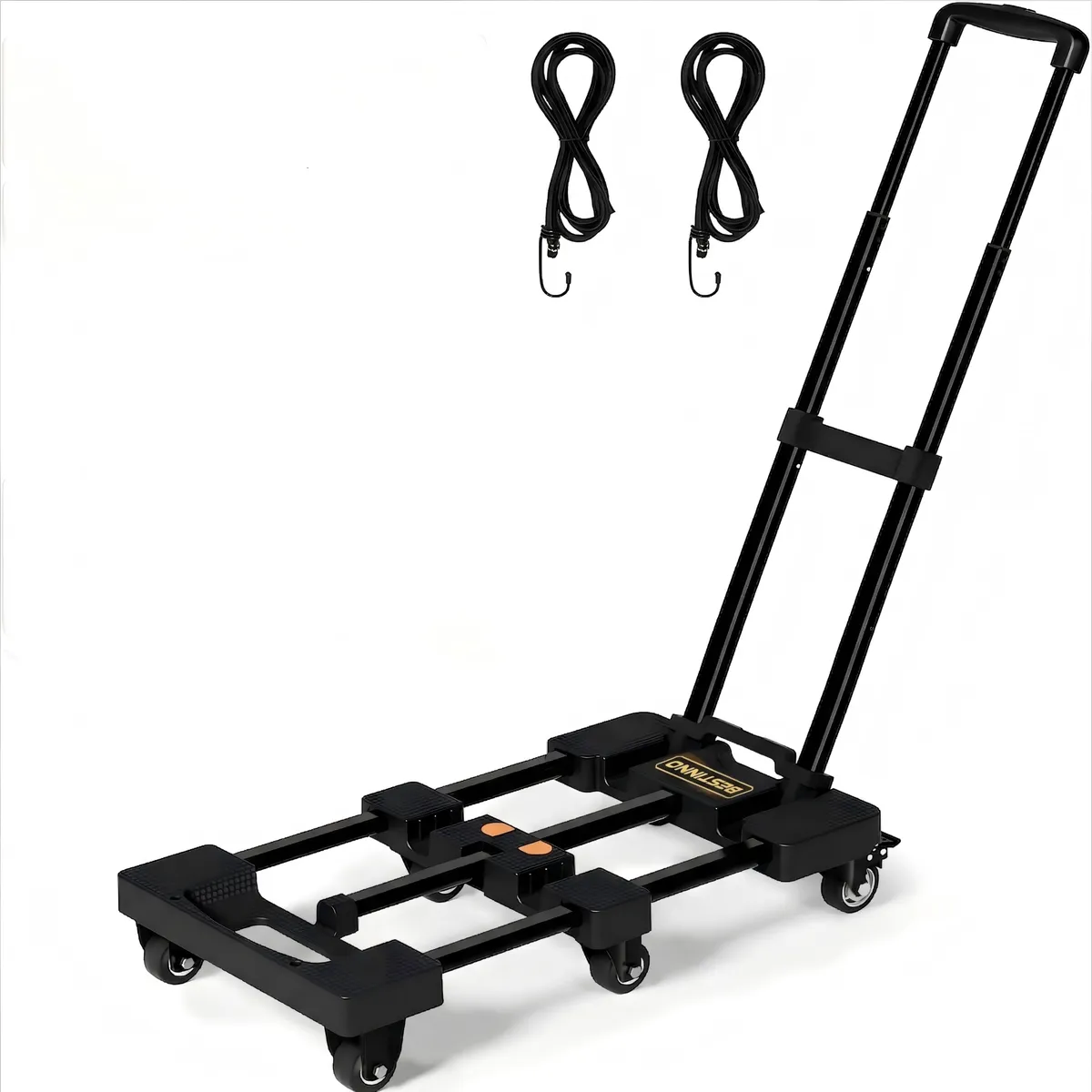 BESTINNO Heavy Duty Foldable Hand Cart Trolley Truck Max 220kg with 2 Ropes