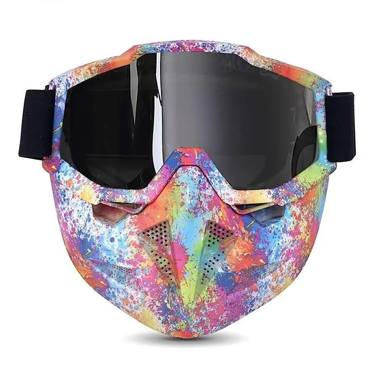 Full Face Motorcycle GelSoft Paintball Airsoft Mask Game MAS213 ColourMix