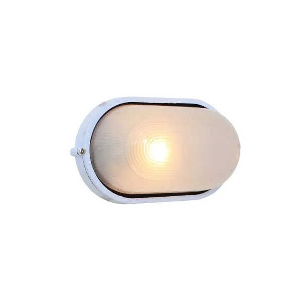 Eurolux - Large Oval Bulkhead Without Grid White 230V