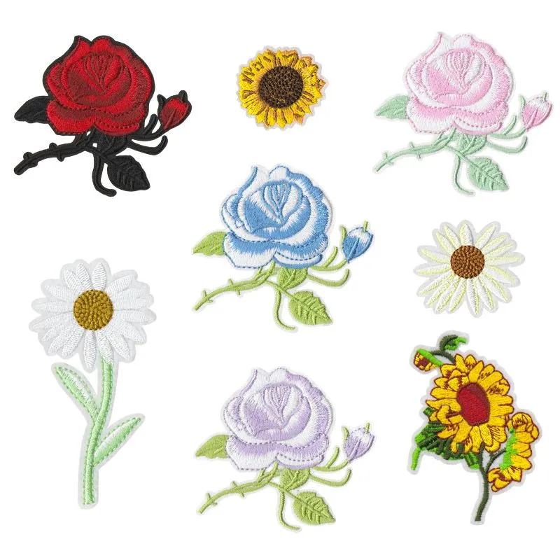 8 Pcs Embroidery Flower Sew On Patches for Clothing Backpack Sewing DIY Art