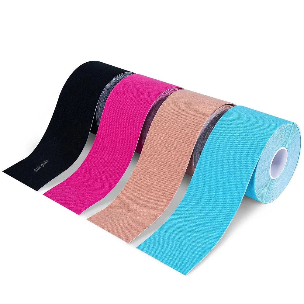 Cotton Waterproof Kinesiology Tape - 4 Colors (5cmx5m) - Black，Pink，Blue，Skin