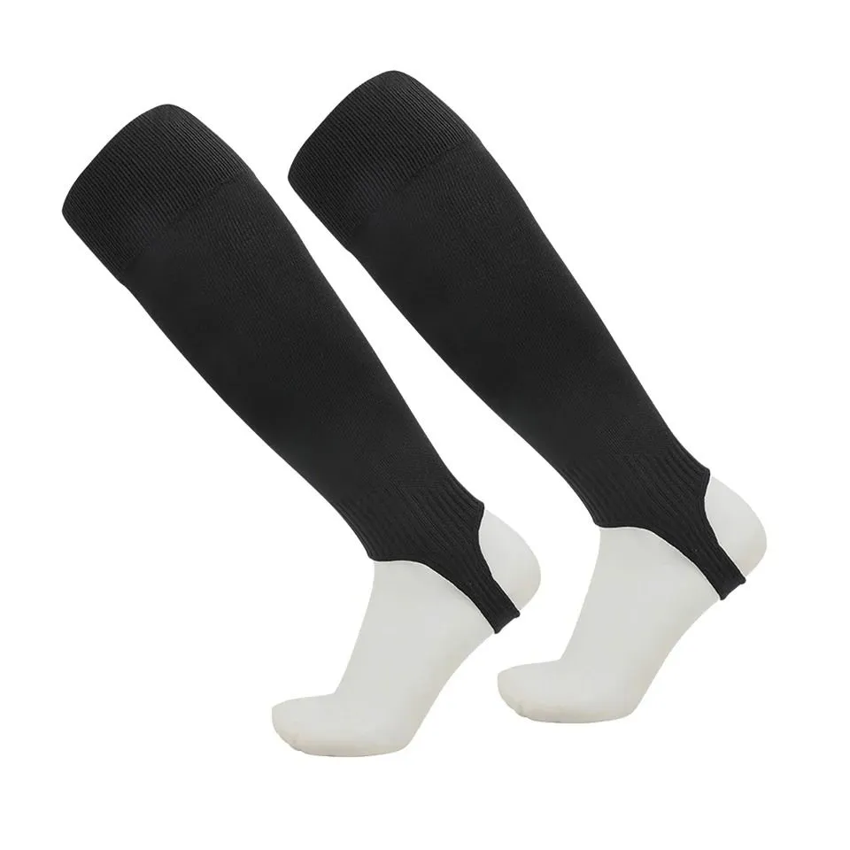 1 Pair High Elasticity Long Tube Football Leg Cover Protection Calf Socks - Black