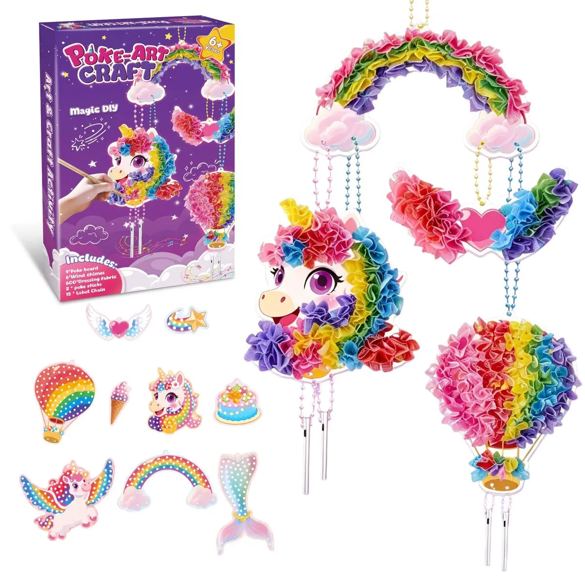Unicorn Poke-in DIY Wind Chime Craft Kit