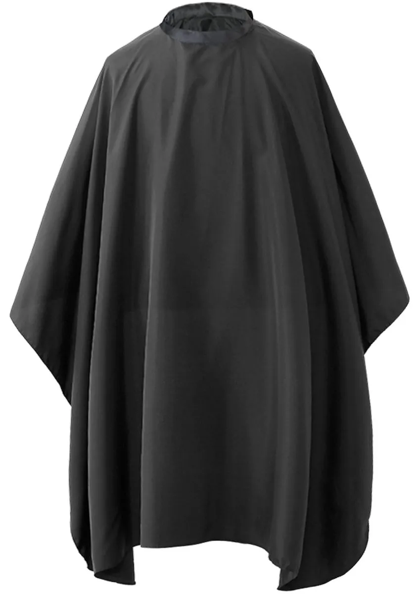 Snap Waterproof Nylon Salon Capes for Barber Styling/Cutting - black-1pack