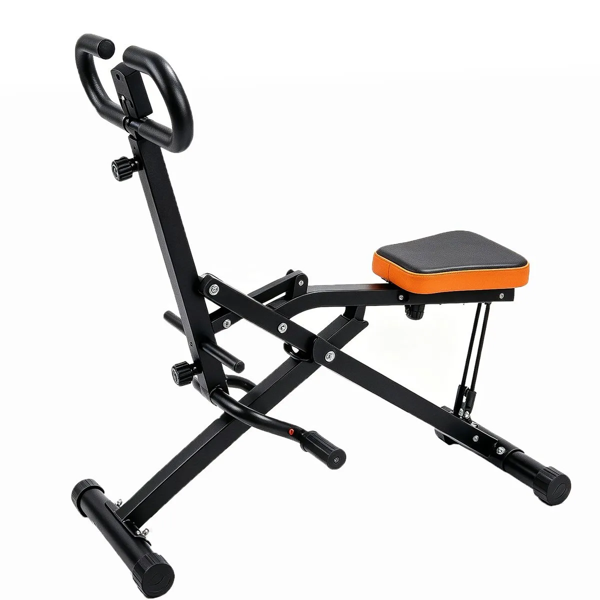 Rowing & Squat Machine Adjustable Resistance Foldable Home Gym Trainer