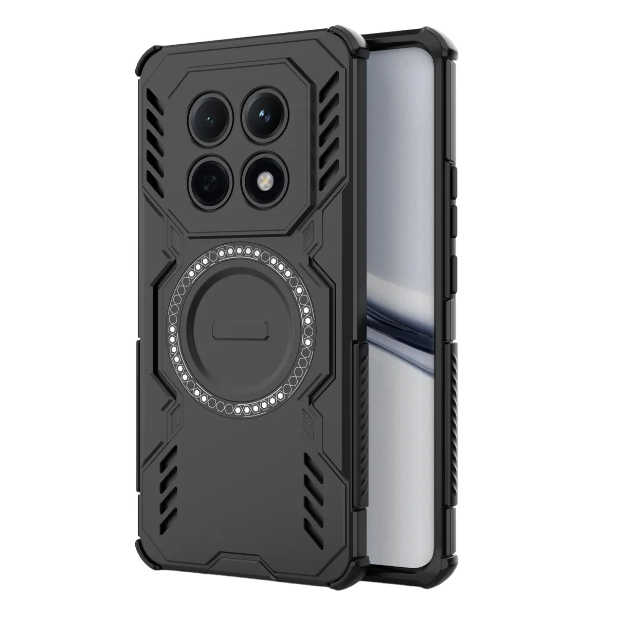 Ultra-Slim Wireless Magnetic Phone Case Compatible With Redmi note15 5G - Black