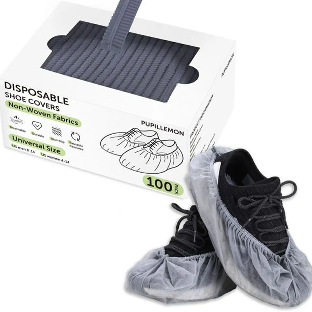 100 Pieces Non-Woven Fabric Disposable Breathable Shoe Covers for Indoors