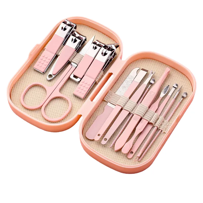 14 Piece Deluxe Manicure & Pedicure Set Stainless Steel Nail Scissors