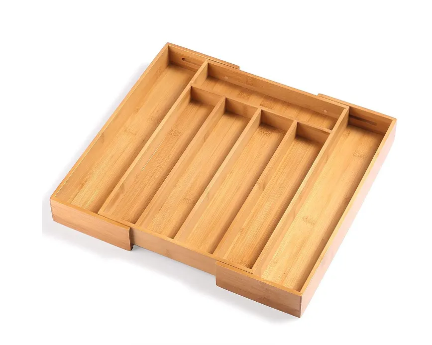 Bamboo Expandable Drawer Organizer for Kitchen/Room/Office