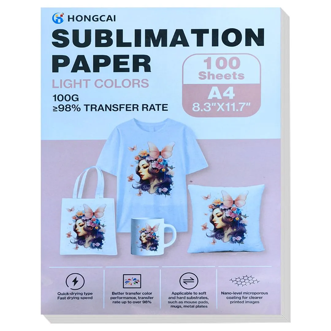 100 Sheets Sublimation Paper A4 Heat Transfer Paper Inkjet Printer T-Shirts