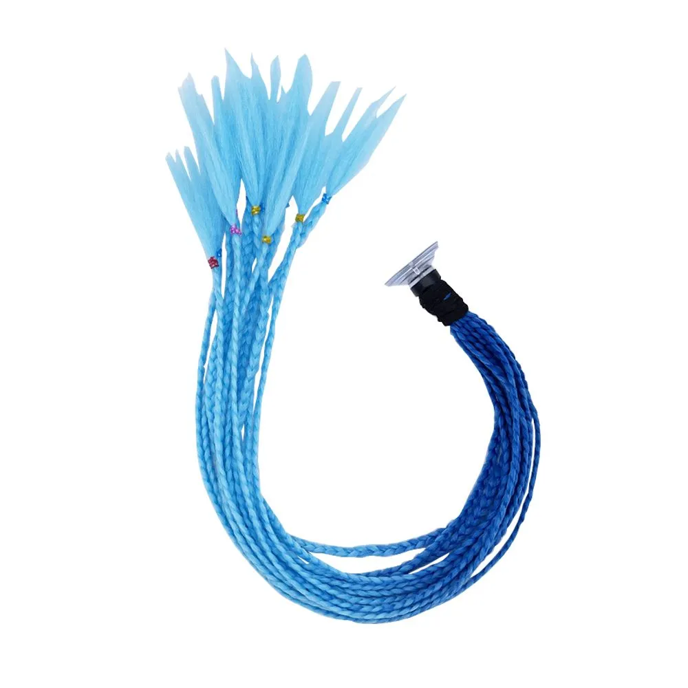 Helmet Pigtail Helmet Hair Decoration Punk Style Helmet Braids - Blue