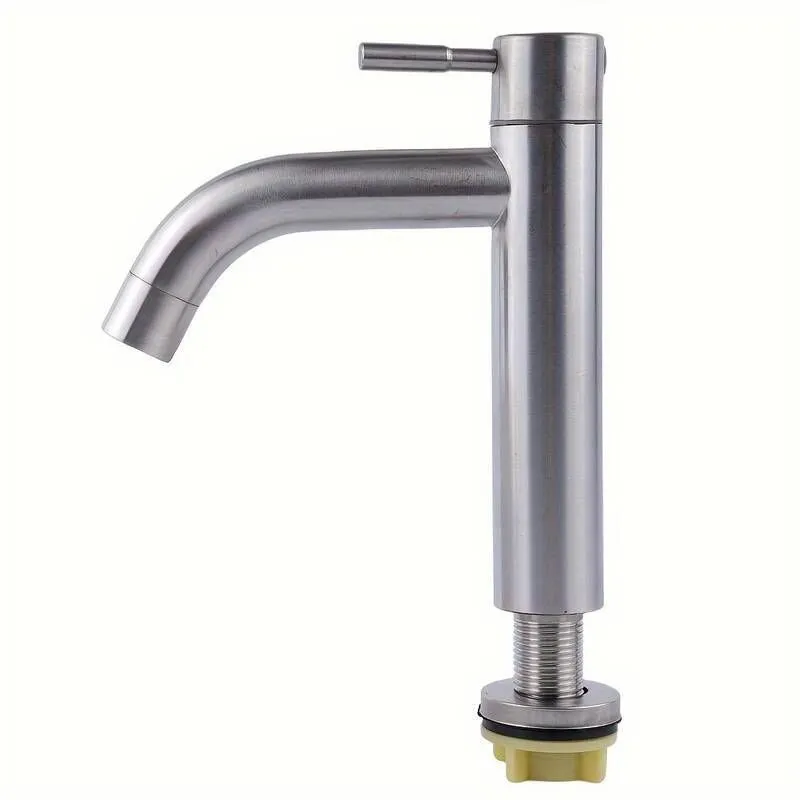 Stainless Steel Faucial with Brushed Metal - Single-Hole Sink Tap Suitable
