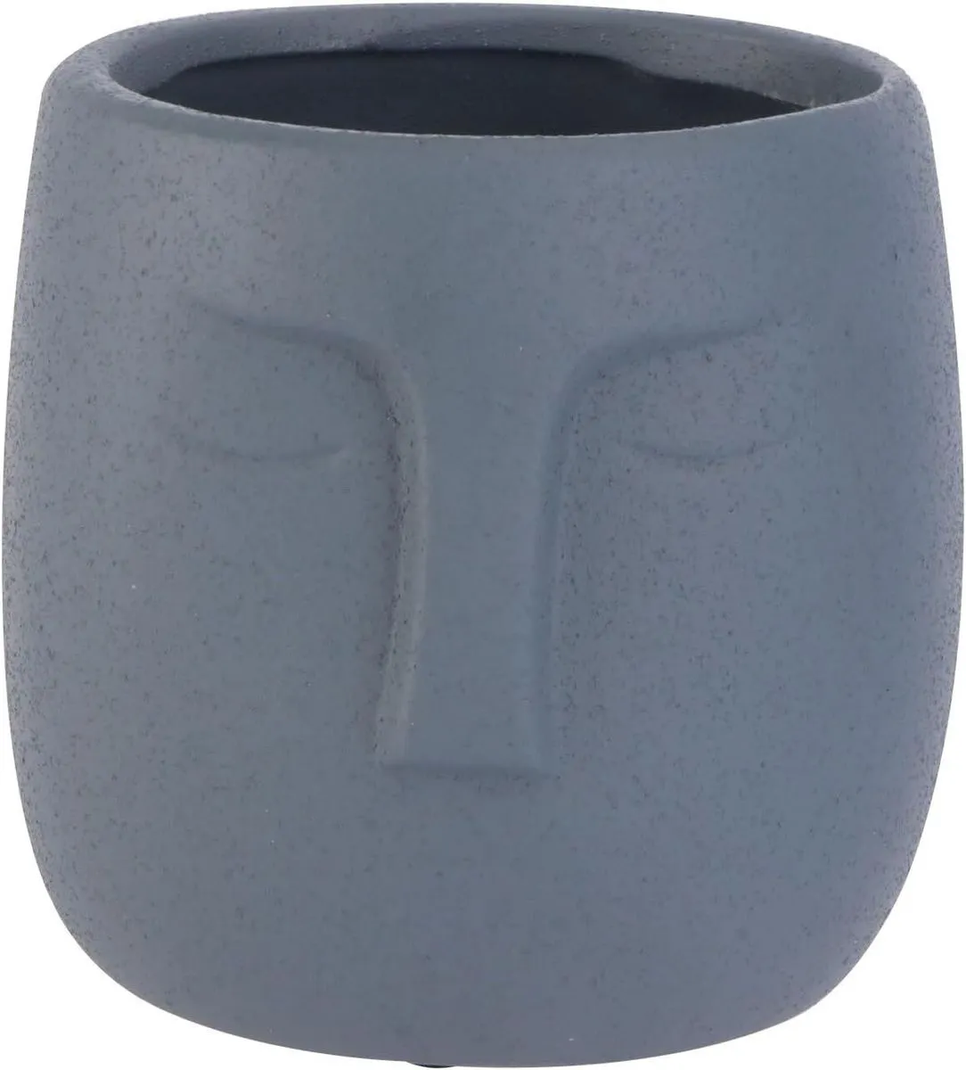 Matte Nordic Style Ceramic Face Planter Pot With Drainage Hole, 14x14x14cm