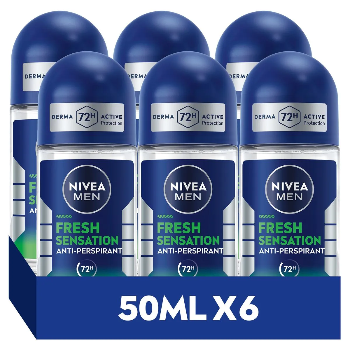 NIVEA MEN Fresh Sensation Deodorant Anti-Perspirant Roll-on, 6x50ml